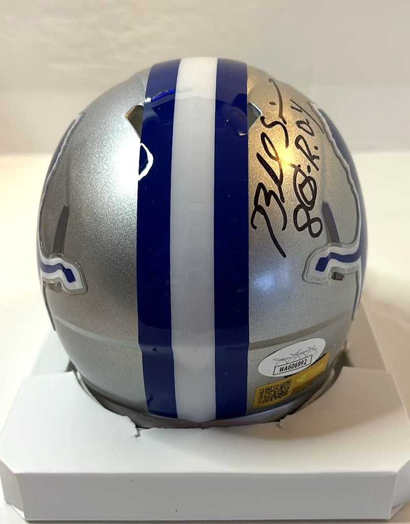 Billy Sims Signed Speed Mini Helmet 80 ROY Script Detroit Lions JSA Certified