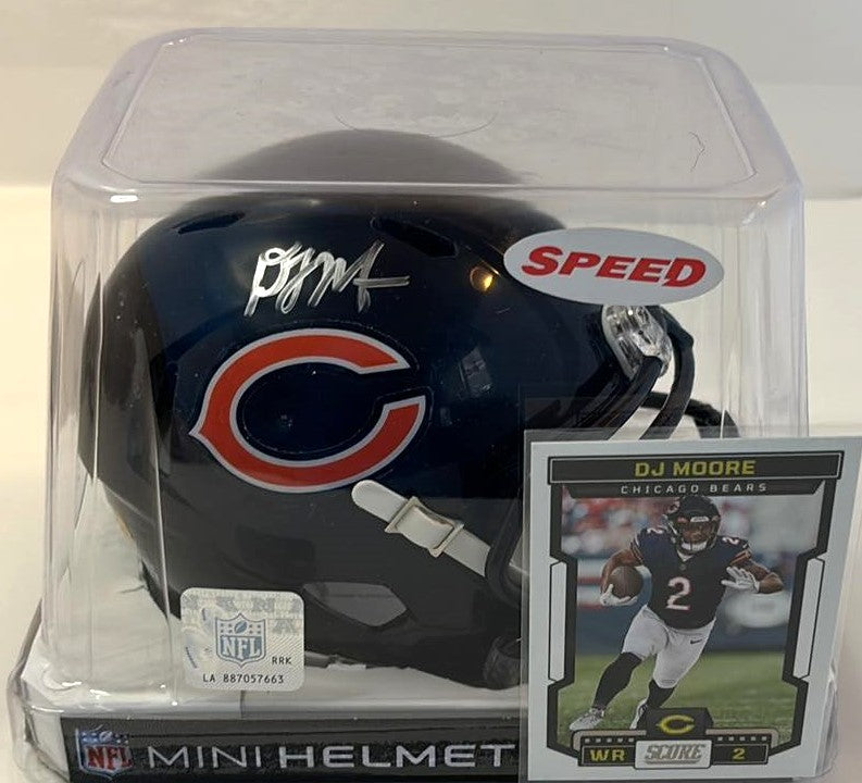 DJ Moore Signed Speed Mini Helmet Chicago Bears JSA Certified