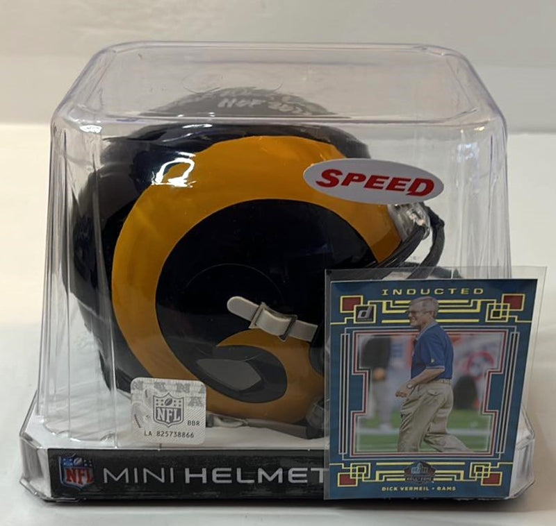 Dick Vermeil Signed Speed Mini Helmet HOF Script St Louis Rams Tristar Certified