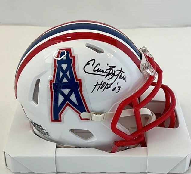 Elvin Bethea Signed Speed Mini Helmet HOF 03 Script Houston Oiler Tristar