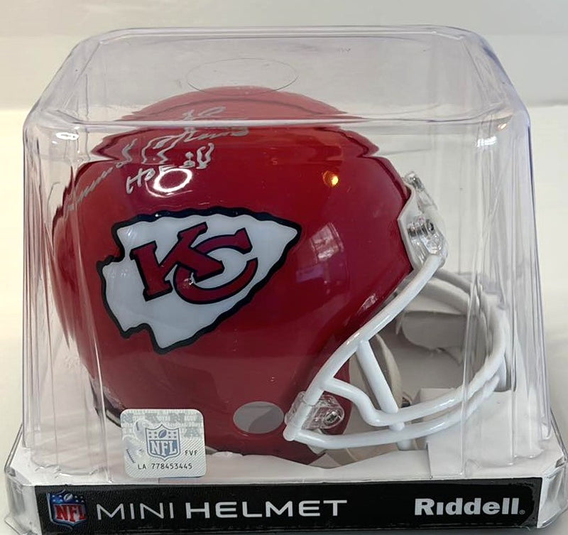 Emmitt Thomas Signed Mini Helmet HOF 08 Script Kansas City Chiefs Tristar Certified