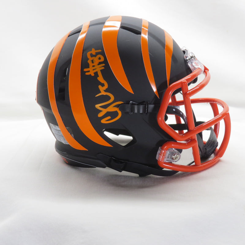 CJ Uzomah Signed Custom Matte Black Mini Helmet Cincinnati Bengals