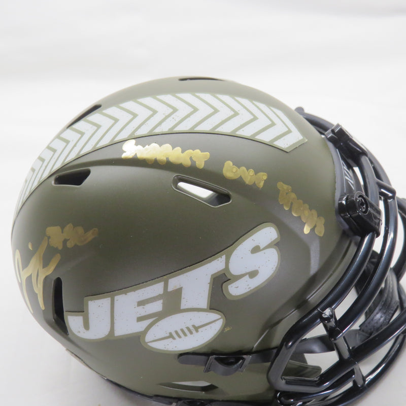 Jermaine Johnson Signed STS  Mini New York Jets with Inscription