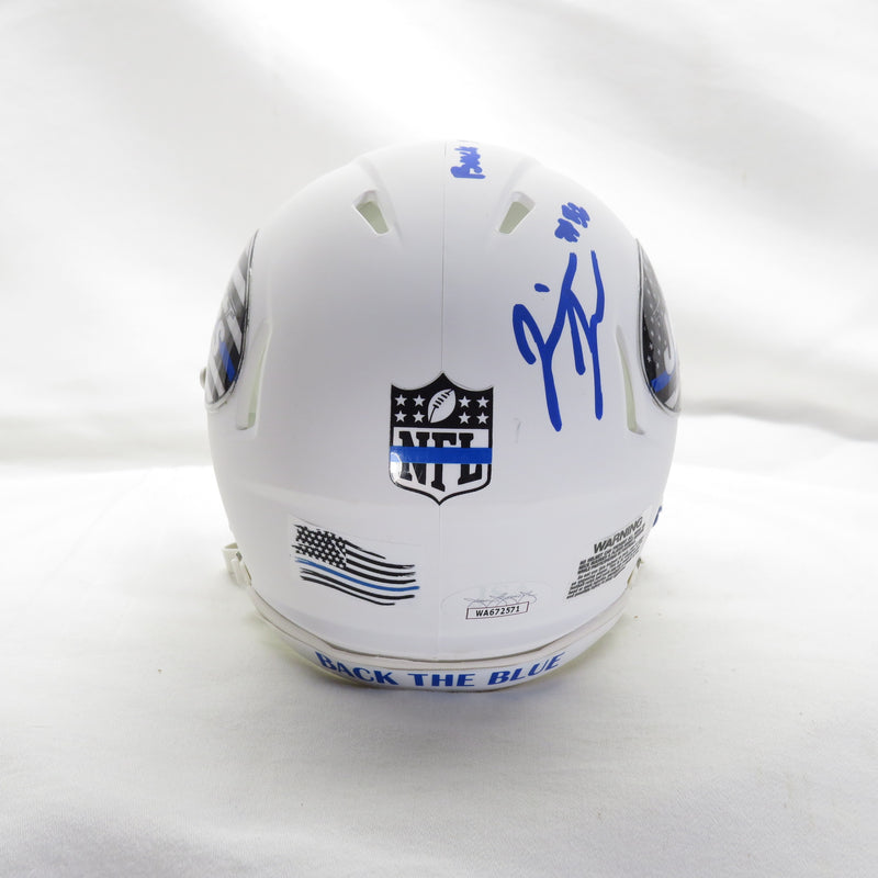 Jermaine Johnson Signed Custom TBL Mini New York Jets with Inscription