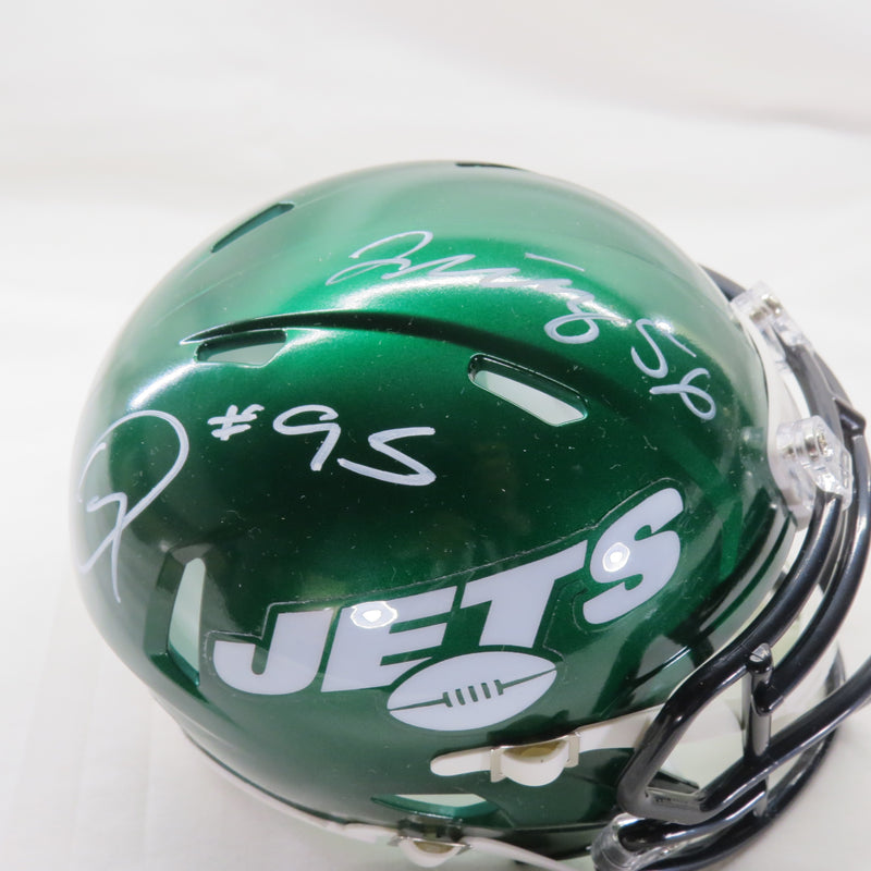 Quinnen Williams and Quincey Williams Signed Riddell Speed Mini New York Jets