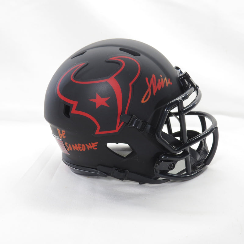 Jalen Pitre Signed Mini Helmet Eclipse w Be Someone Houston Texans