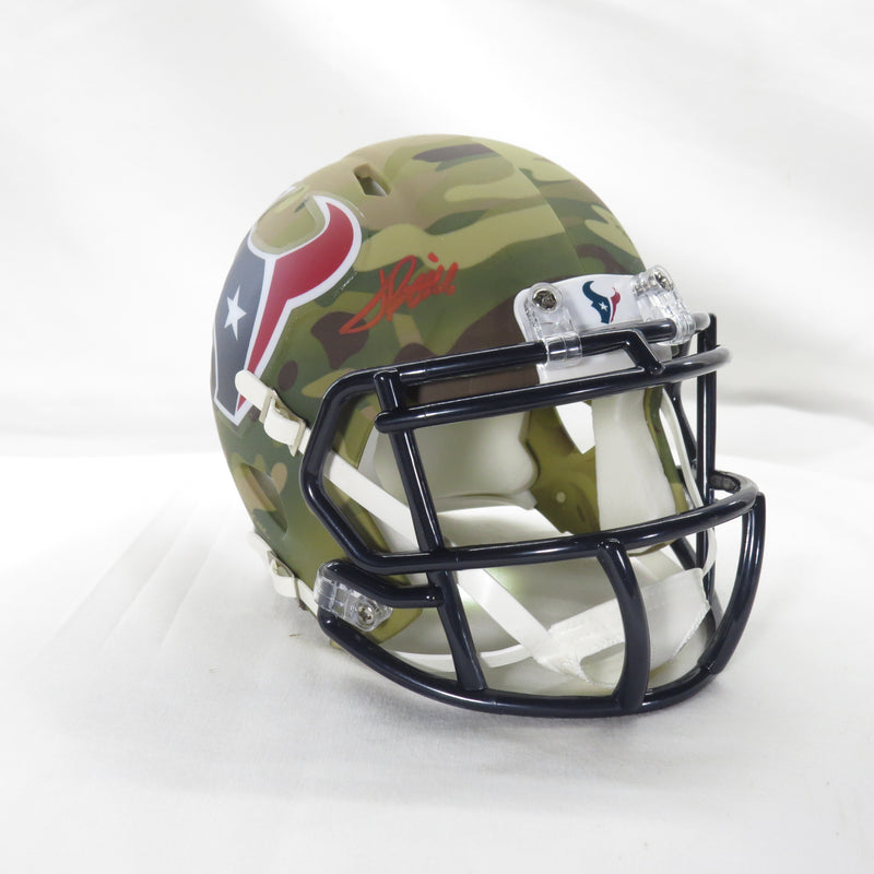 Jalen Pitre Signed Mini Helmet Camo w Support Our Troops Houston Texans