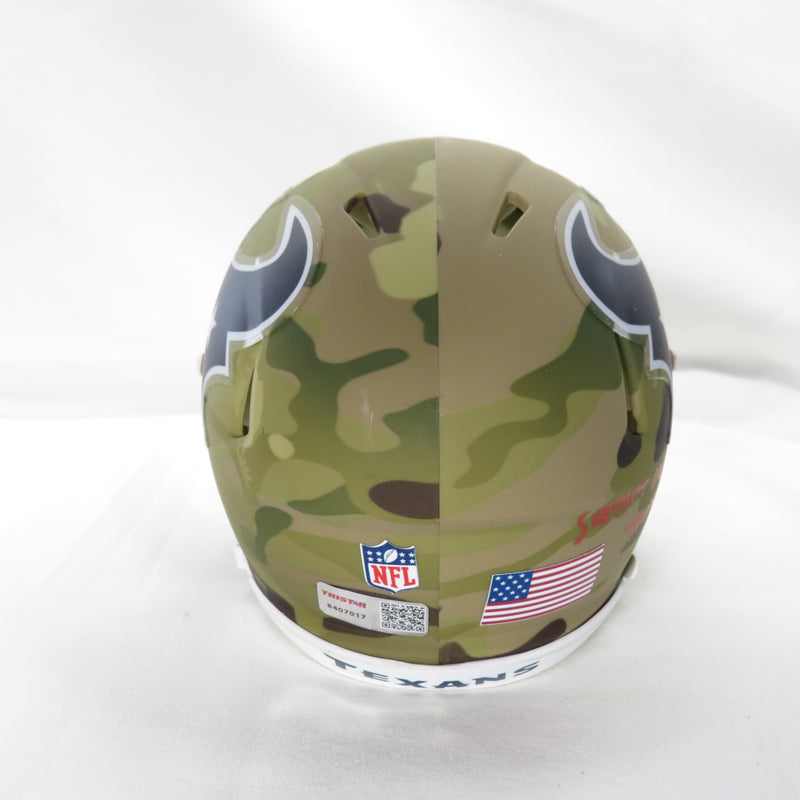 Jalen Pitre Signed Mini Helmet Camo w Support Our Troops Houston Texans