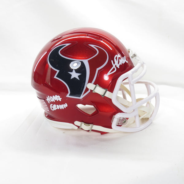 Jalen Pitre Signed Mini Helmet Flash w Homegrown Houston Texans