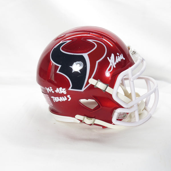 Jalen Pitre Signed Mini Helmet Flash w We Are Texans Houston Texans