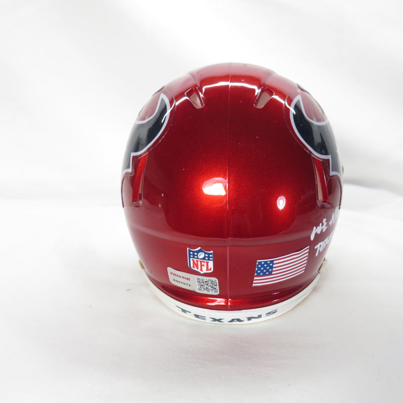 Jalen Pitre Signed Mini Helmet Flash w We Are Texans Houston Texans