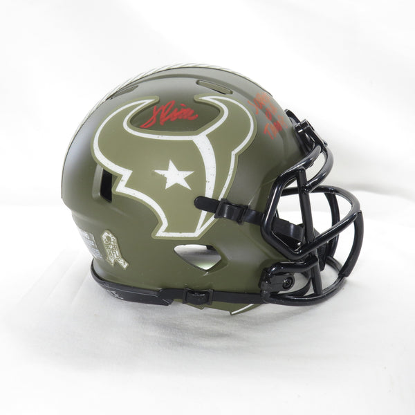 Jalen Pitre Signed Mini Helmet STS w Support Our Troops Houston Texans