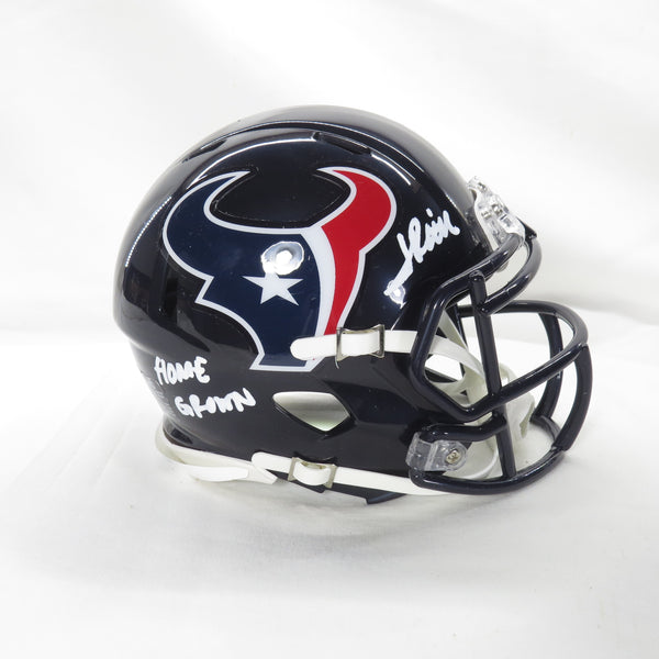 Jalen Pitre Signed Mini Helmet Speed w Homegrown Houston Texans