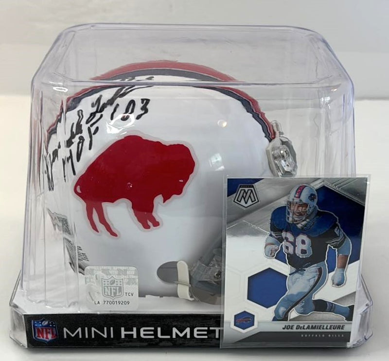 Joe Delamielleure Signed Mini Helmet HOF 03 Script Buffalo Bills Tristar Cert