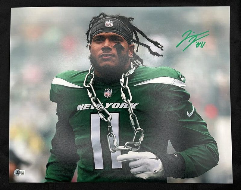 Jermaine Johnson Signed 16x20 Chain Color Photo 2 New York Jets Beckett Cert