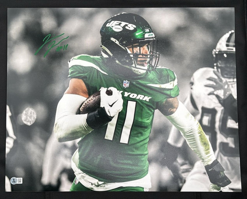 Jermaine Johnson Signed 16x20 Int Return 2 Photo Green Ink New York Jets Beckett