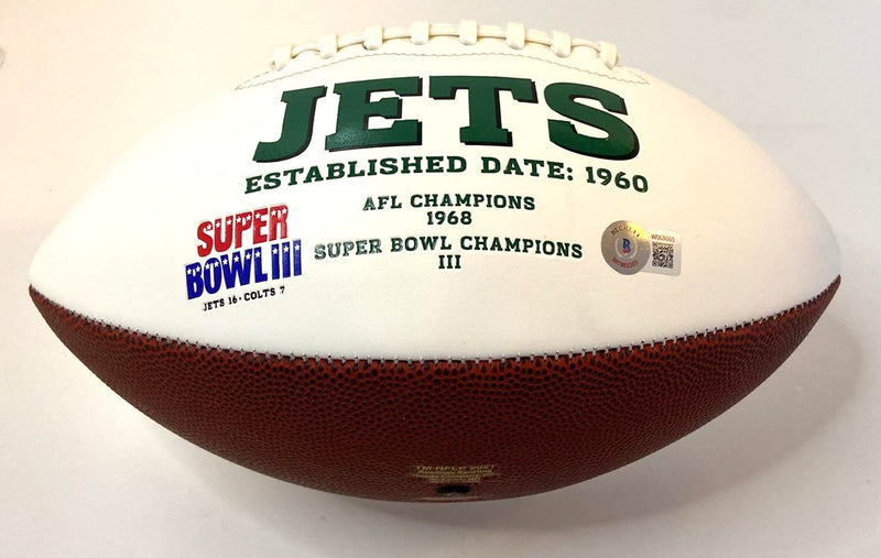 Jermaine Johnson Signed Football White Panel Football W Juco to 1st rd" New York Jets