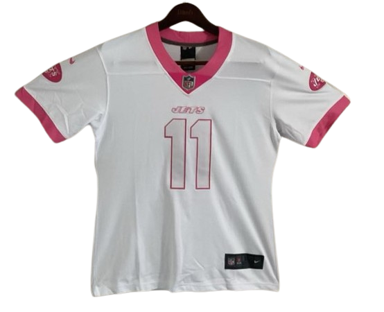 Jermaine Johnson Signed Custom BCA Jersey Find A Cure Script NY Jets Beckett