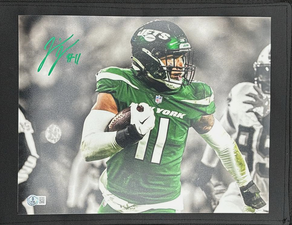 Jermaine Johnson Signed 11x14 Int Return 2 Photo New York Jets Beckett