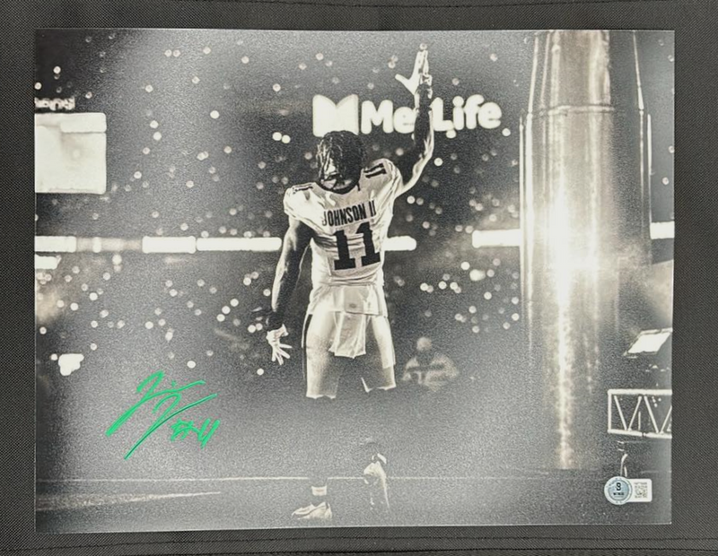 Jermaine Johnson Signed 11x14 Metlife Photo New York Jets Beckett