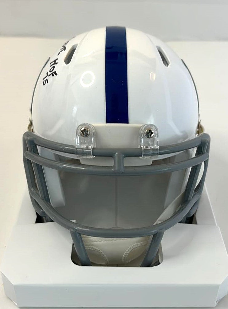 Lenny Moore Signed Speed Mini Helmet HOF 75 Script Indianapolis Colts Schwartz Sports Authentic