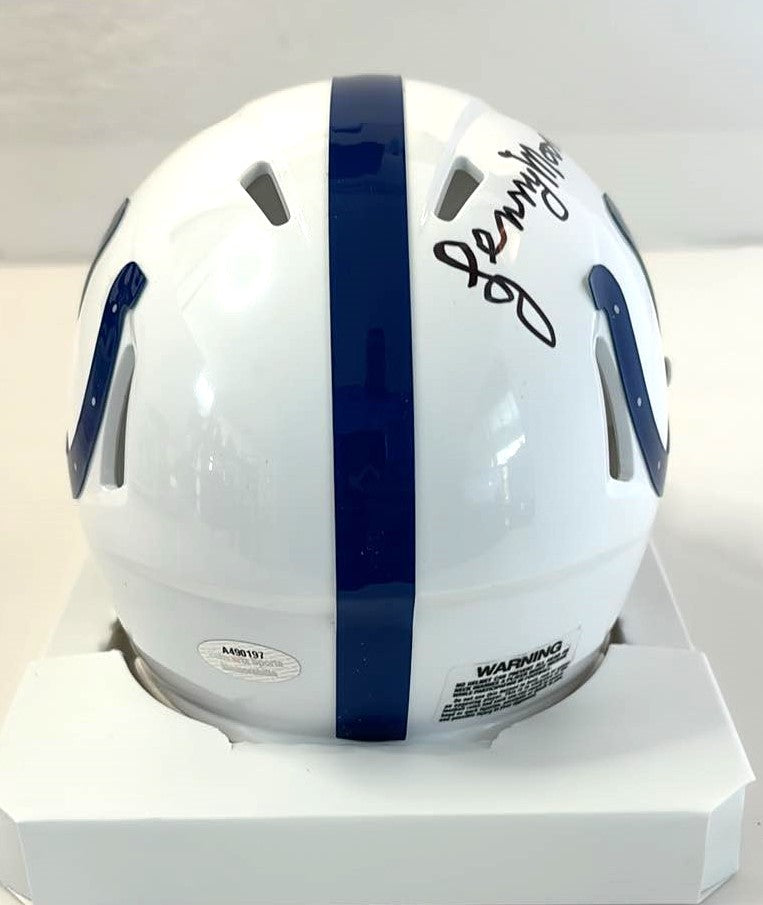 Lenny Moore Signed Speed Mini Helmet HOF 75 Script Indianapolis Colts Schwartz Sports Authentic