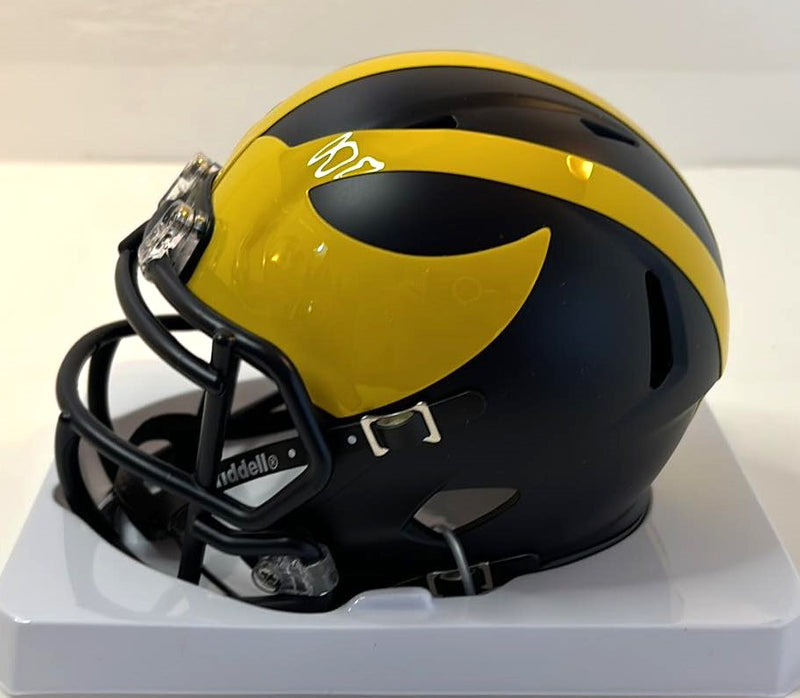 Luke Schoonmaker Signed Speed Mini Helmet Michigan Wolverines Beckett Certified