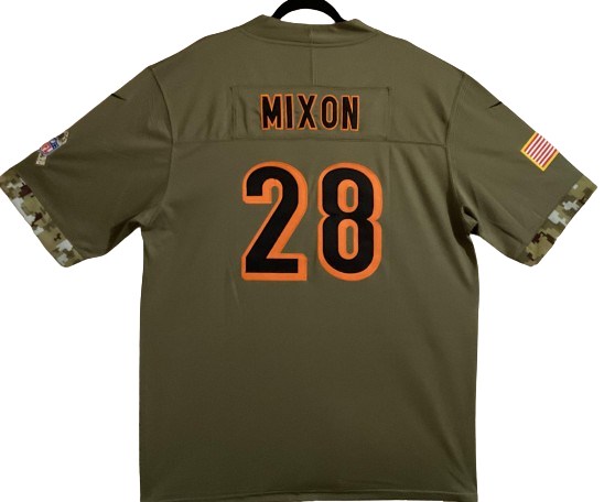 Joe Mixon Unsigned Custom Salute To Service Jersey Cincinnati Bengals