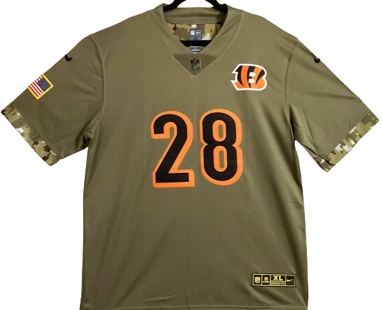 Joe Mixon Unsigned Custom Salute To Service Jersey Cincinnati Bengals