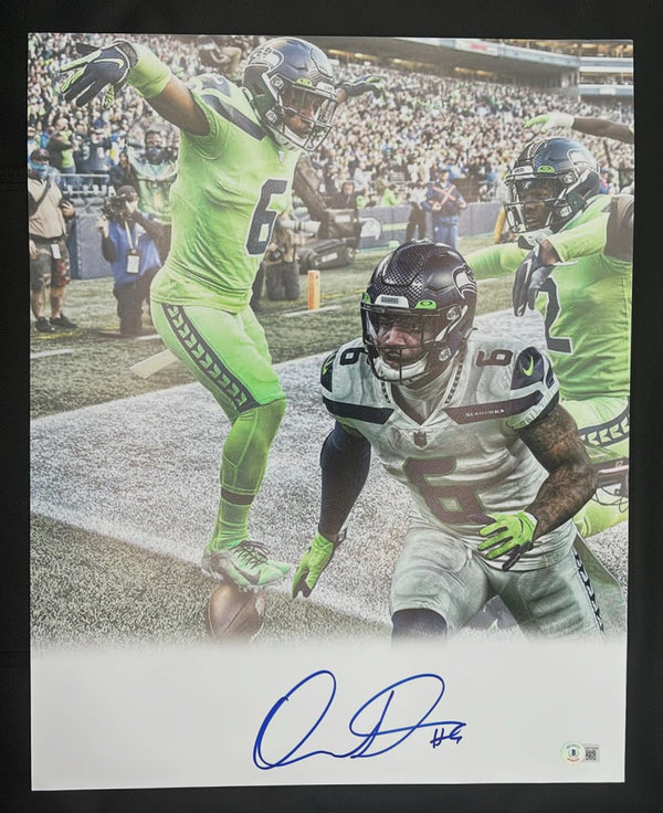 Quandre Diggs Signed 16x20 Action Photo Seattle Seahawks