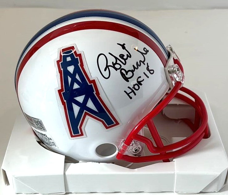 Robert Brazile Signed Mini Helmet HOF 18 Script Houston Oilers Tristar Certified