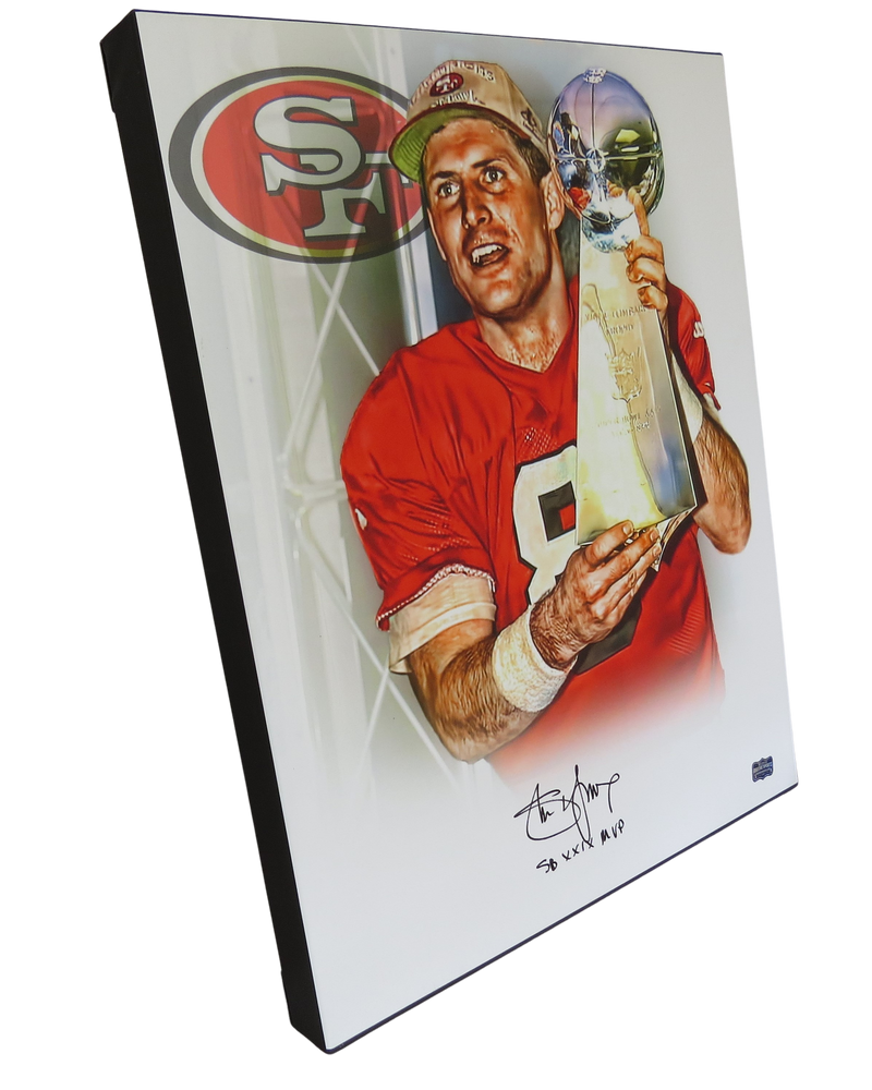 Steve Young San Francisco 49ers Autograoghed 16x20 framed canvas (Black)