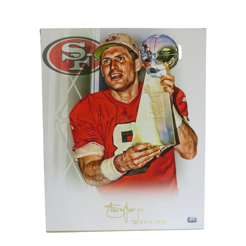 Steve Young San Francisco 49ers Autograoghed 16x20 framed canvas (Gold)