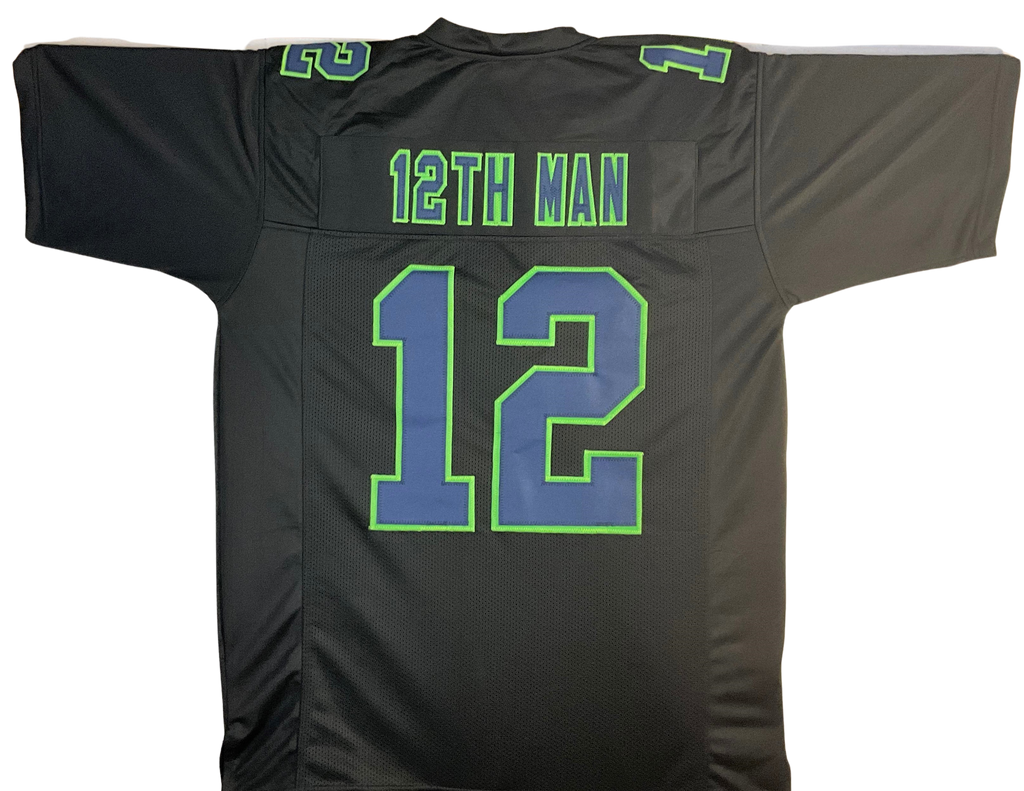 Seattle Seahawks Unsigned Custom Black Alternate 12th Man Jersey