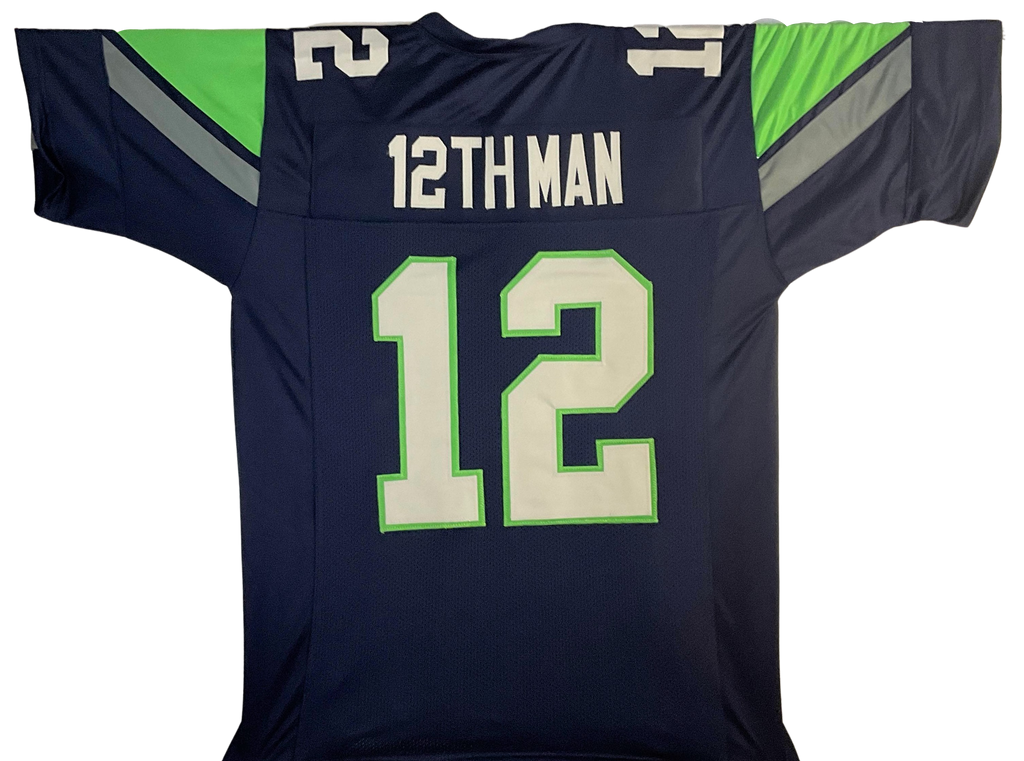 Seattle Seahawks Unsigned Custom Olive Green 12th Man Jersey