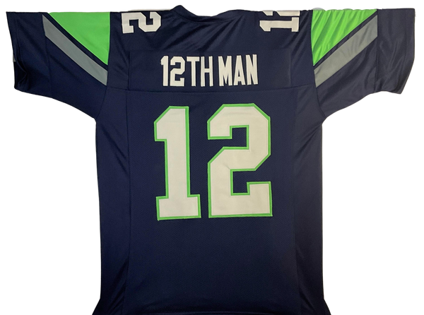 Seattle Seahawks Unsigned Custom Blue 12th Man Jersey