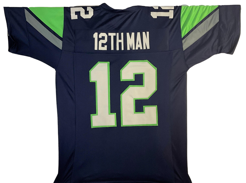 Seattle Seahawks Unsigned Custom Blue 12th Man Jersey