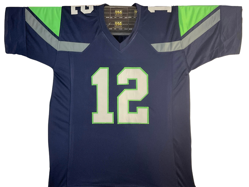 Seattle Seahawks Unsigned Custom Blue 12th Man Jersey