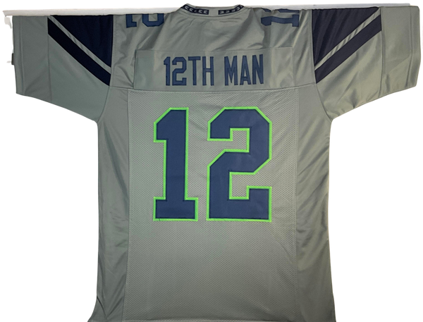 Seattle Seahawks Unsigned Custom Gray Alternate 12th Man Jersey