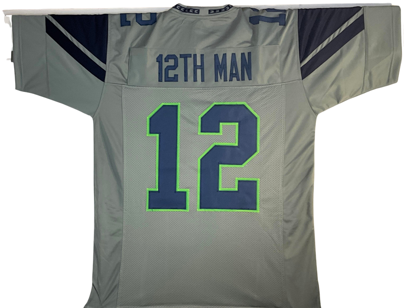 Seattle Seahawks Unsigned Custom Gray Alternate 12th Man Jersey