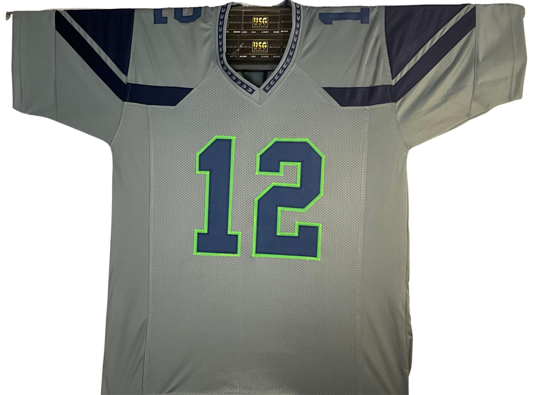 Seattle Seahawks Unsigned Custom Gray Alternate 12th Man Jersey