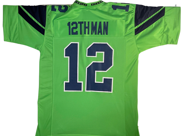 Seattle Seahawks Unsigned Custom Neon Green 12th Man Jersey