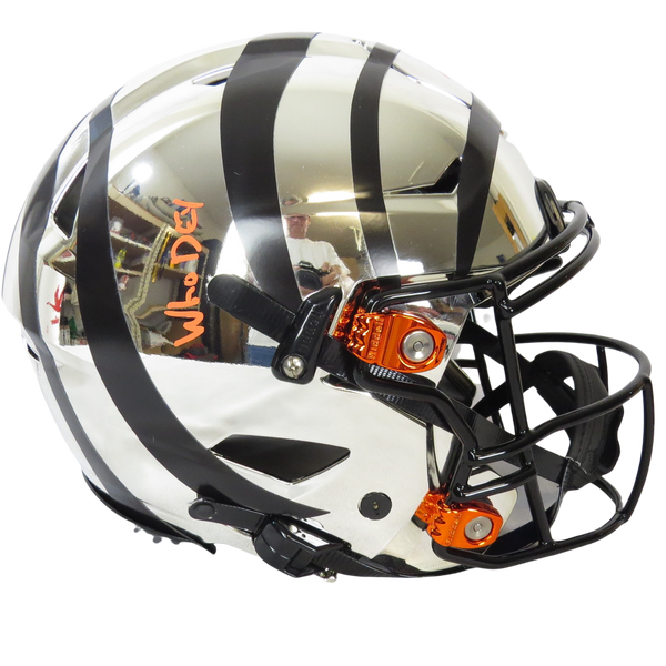 Joe Mixon Signed Chrome Black Stripe  Speedflex w "Who Dey" Cincinnati Bengals - 2