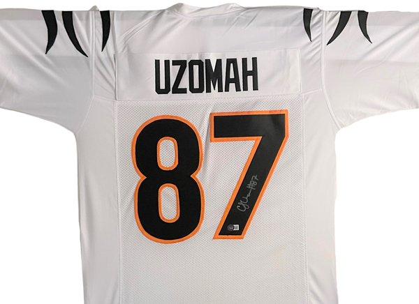 CJ Uzomah Signed White Custom Jersey Cincinnati Bengals