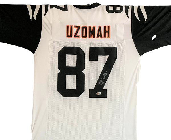 CJ Uzomah Signed White Color Rush Custom Jersey Cincinnati Bengals