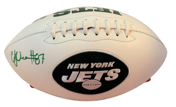 CJ Uzomah Signed Football White Panel Football New York Jets