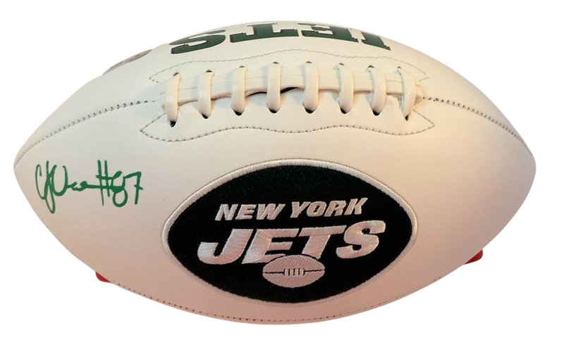 CJ Uzomah Signed Football White Panel Football New York Jets