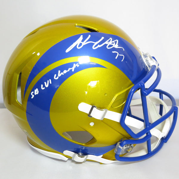 Andrew Whitworth Signed Flash  Authentic w "SB LVI Champs"Los Angeles Rams