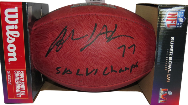 Andrew Whitworth Signed Football Duke SB Football w "SB LVI Champs"Los Angeles Rams