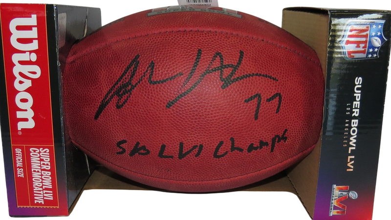 Andrew Whitworth Signed Football Duke SB Football w "SB LVI Champs"Los Angeles Rams